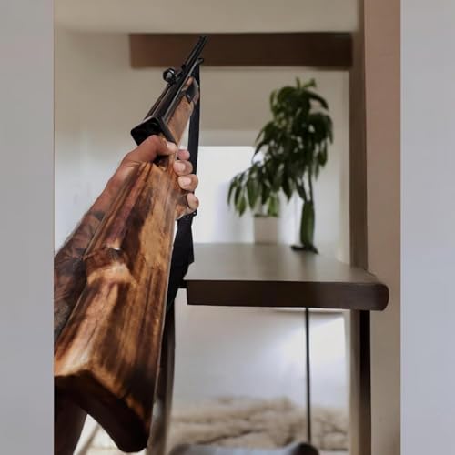 Image of 33 inch Wooden Decoration Gun Rack Wall Mount, Wooden Rifle Wall Mount Holder, Home Decor Display Showpiece Gun, Vintage Gun for Home Decor Only, Safe As Gifts for Men (33 Inch)