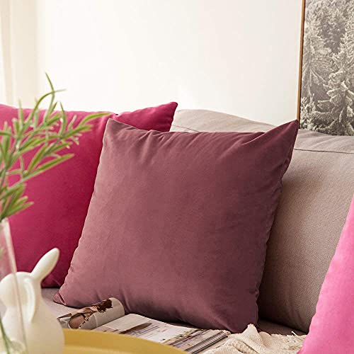 Image of Khooti Velvet Cushion Cover Pack of 1-32 inch x 32 inch / 81 x 81 cm - Jam - Soft Pillow Covers Cushion Case for Sofa Bedroom Livingroom Chair Car, Cushion Cover