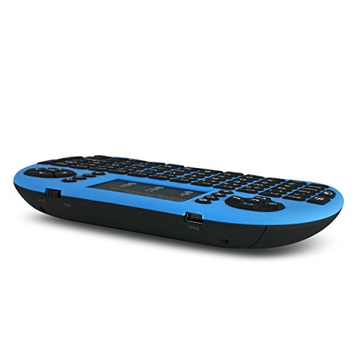 Rii Mini Bluetooth Keyboard With Touchpad＆Qwerty Keyboard, Backlit Portable Wireless Keyboard For Smartphones/ Laptop/Pc/Tablets/Windows/Mac/Tv/Xbox/Ps3/Raspberry Pi .(I8+ Blue) #TOP1