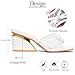 Women Square Toe Wedge Block Heel Mule Sandals Fashion Bow Open Toe Slip On Unique Chunky Heel Dress Sandals For Party Bridal Wedding (Wihte-lace,8)
