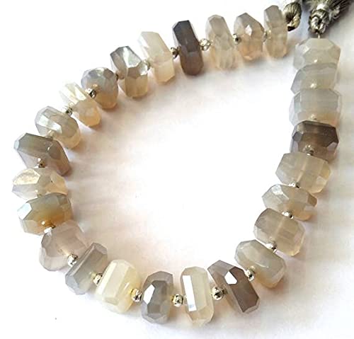Pierre de lune grise et blanche en perles facettées LKBEADS pour création de bijoux DIY