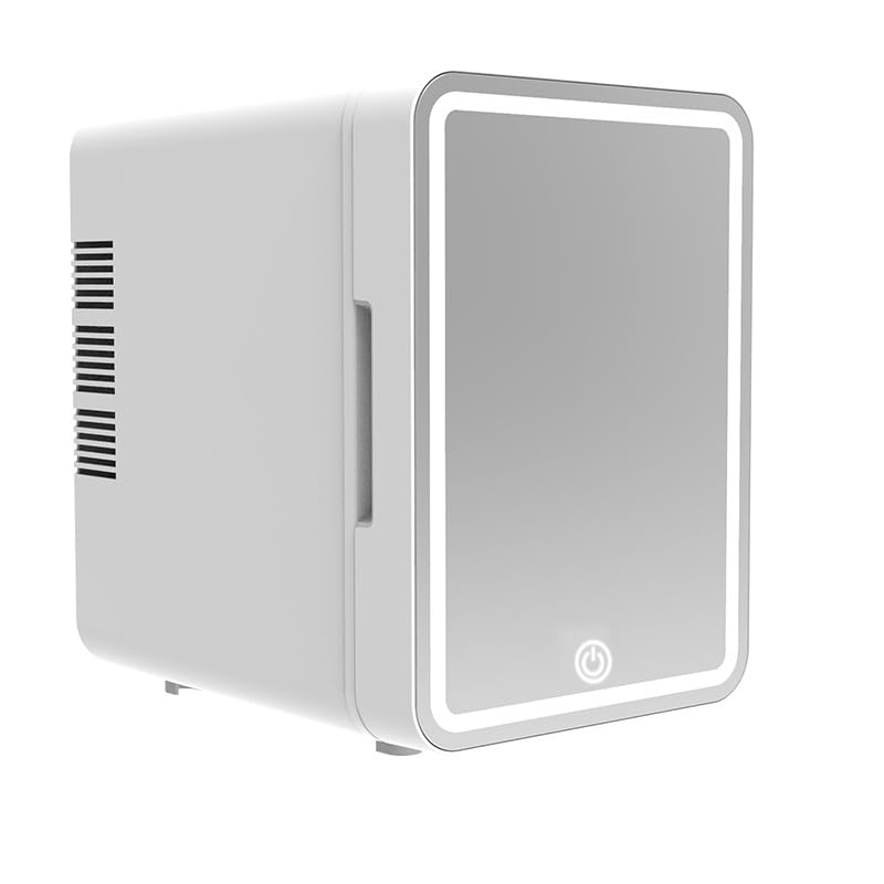 Mini Fridge Car Refrigerator Freezer Portable Cooler & Warmer w/Tri-Core Tech Skincare Cosmetic Food Organizer for Car/Home (6L white mirror finish)