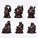 BRABUD 1'' Red Resin Laughing Buddha Maitreya Figurines Collection Gift Home Office Desk Decor Flower Pot Statue Decoration Set of 6