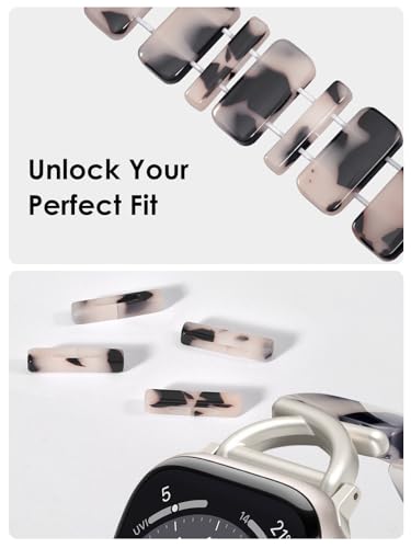 Image of V.R.HOPE Stretchy Resin Apple Watch Band for Series Ultra /10 /9 /8 /7 /SE 38mm 40mm 41mm 42mm Fashion Cute, Lightweight & Flexible, Rectangle Design with iWatch Series 6 /5 /4 /3 /2 /1(Fluorescent White-S)