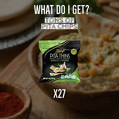 Stacy's Pita Thins Garlic And Herbs Healthy Chips (1 Oz., 27 Ct.) By Bussin Boxes #TOP1