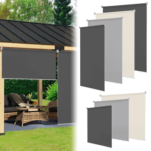 ISOISL Store extérieur vertical, 140 x 240 cm, protection solaire, pare-vue, protection UV, pour balcon, terrasse, jardin, anthracite