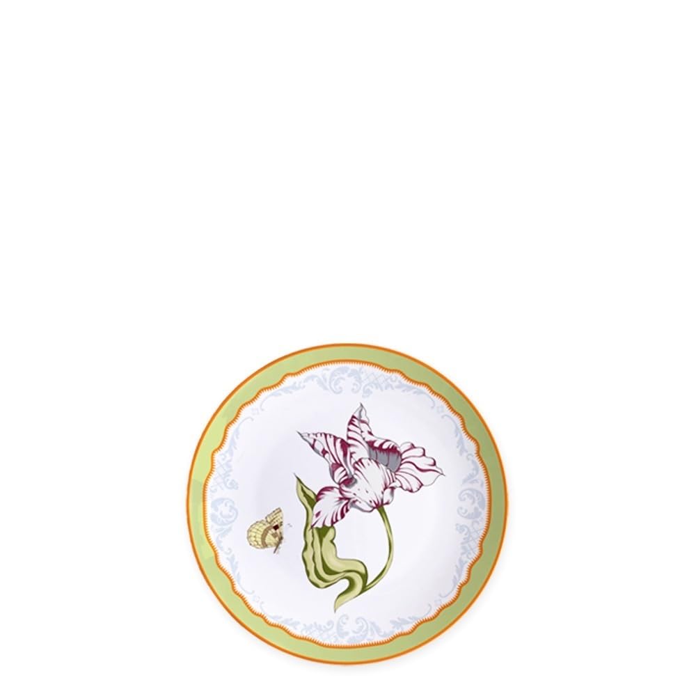 Talerze obiadowe porcelana kostna zastawa stołowa orchidea dzwonek kwiat trawa marszczona krawędź danie główne wesele uroczystość blat dekoracyjny talerz na poduszkę 4 szt. zestaw artykuły