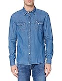 WOVENS Wrangler Denim Shirt Camisa, Índigo Medio, XXL para Hombre