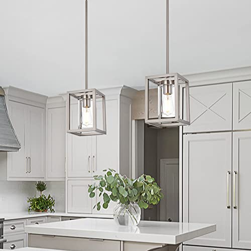 Vinluz 1811-1-SN One Light Chandeliers Fixture Brushed Nickel Modern Pendant Kitchen Lighting thumb #6