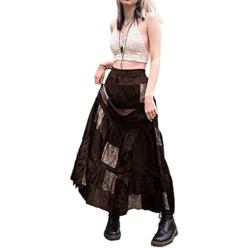 Grunge Fairycore Clothes Alt Aesthetic Peasant Skirt 90s E-Girl Harajuku Cottagecore Boho Hippie Indie Dress