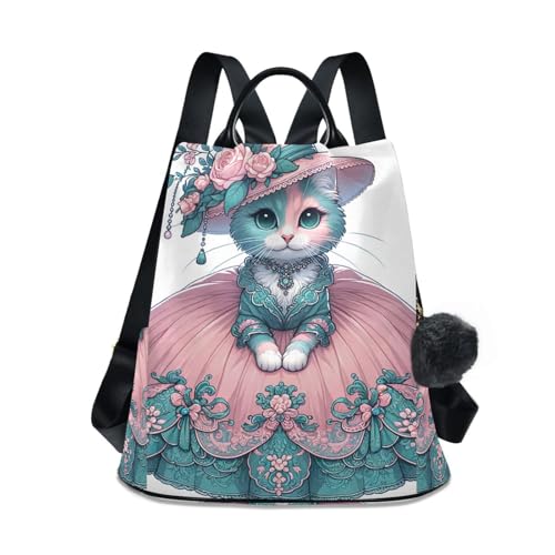 Sac à dos femme chaton amusant avec pompon élégant