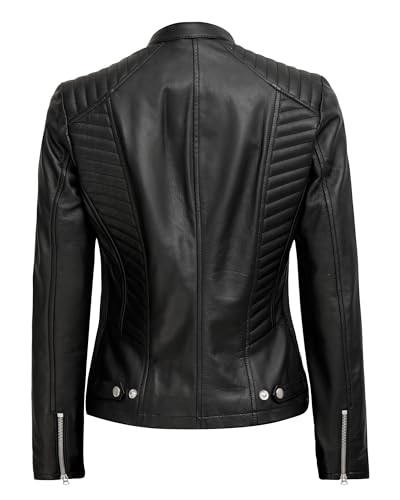 Image of Decrum Leather Jacket for Women - Real Lambskin Casual Leather Jackets Womens