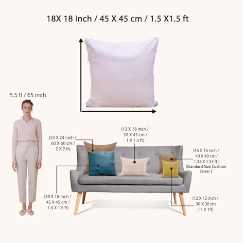 STITCHNEST Set of 5 Polycotton Cushion Covers – 18x18 Inches – Multicolor Elephant & Jungle Print – Playful Cushion Covers for Kids Room, Sofa & Living Room Decor