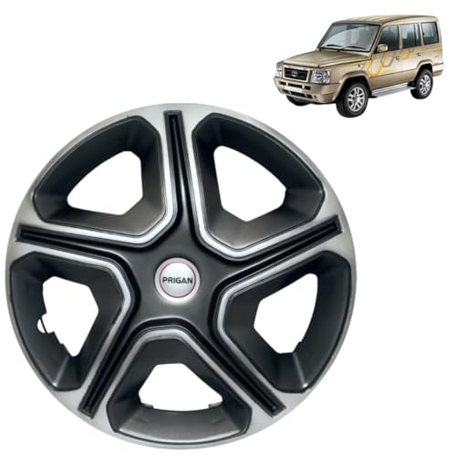 Image of Prigan TATA Sumo Gold Grey Silver Wheel Cover 15 inch for TATA Sum Gold (Set of 4 Pcs) (Press Fitting) Model Name- Nexon Grey Silver 15