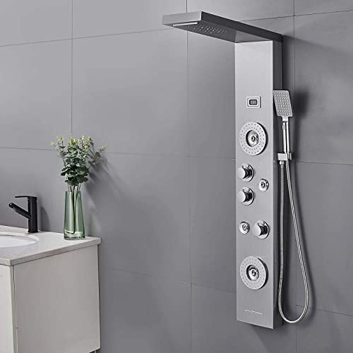 Shower panel tower system LED rainfall waterfall bathtub jet massage body miniatura 1