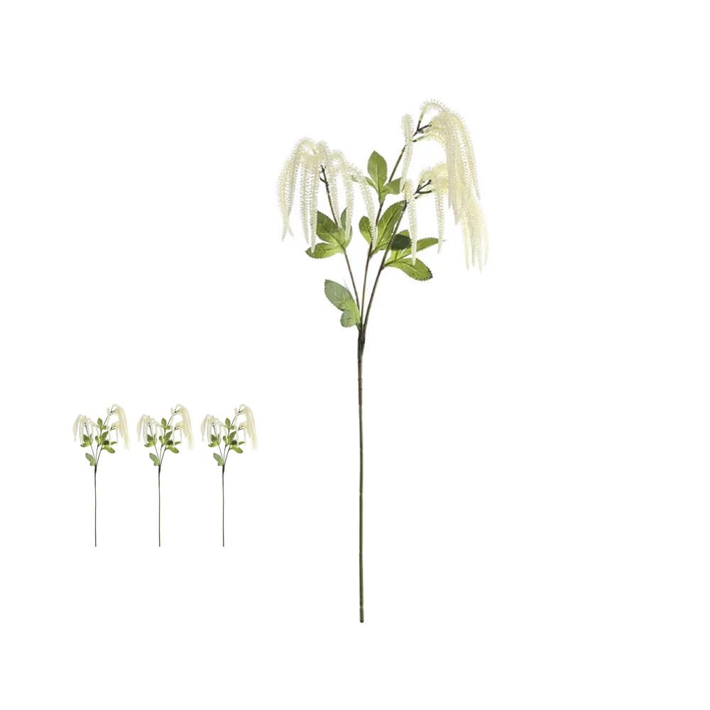 Floristrywarehouse White Pack Of 3 Artificial Catkin And Leaf Sprays 66Cm/26 Inches Tall