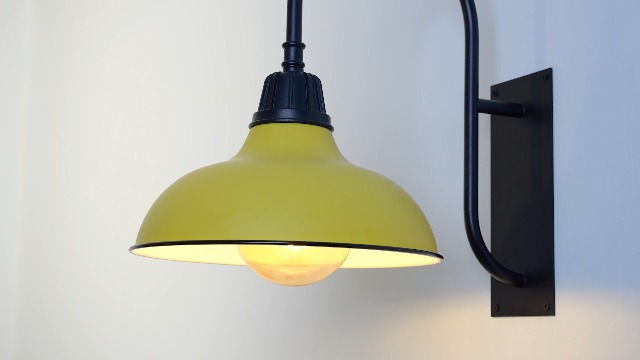 Image of JONATHAN Y Stanley 1-Light Gooseneck Sconce 12.25 inch, Matte Yellow /Black