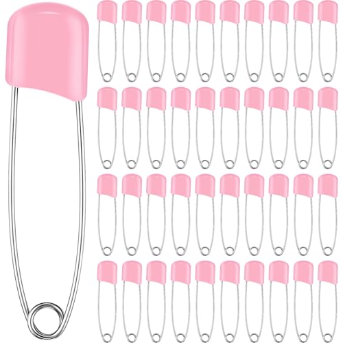 WILLBOND 150 Pcs Large Safety Pins for Clothes,with Bag, Pink