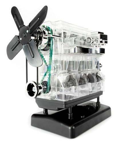 Foto von Franzis 67175 - Der große Technikbausatz 4-Zylinder-Motor, hochwertiger Modell-Bausatz im Maßstab 1:3, 100 Bauteile zum Stecken und Schrauben, inkl. Soundmodul, Anleitung und Begleitbuch
