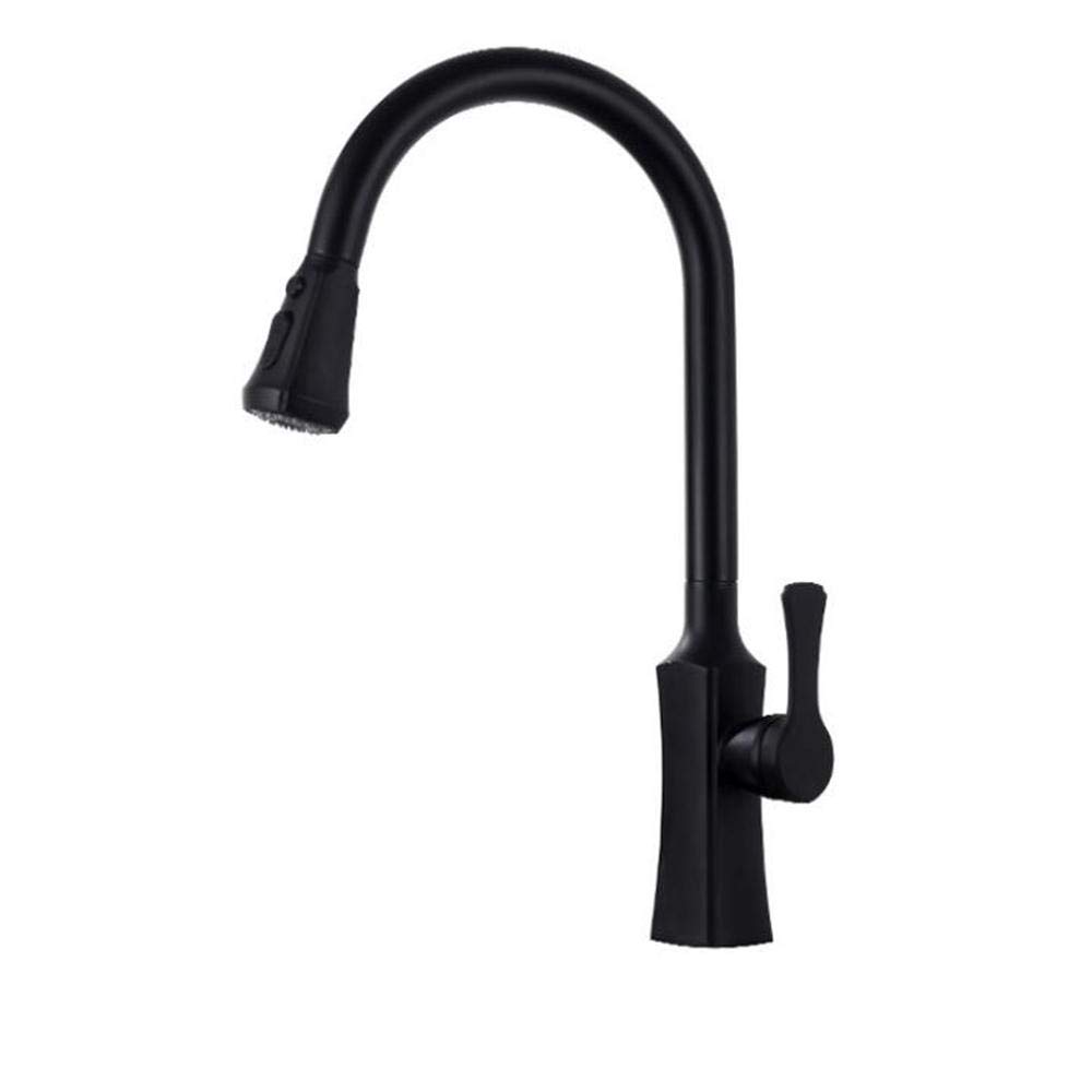Robinet de cuisine avec pulvérisateur rétractable en cuivre noir
