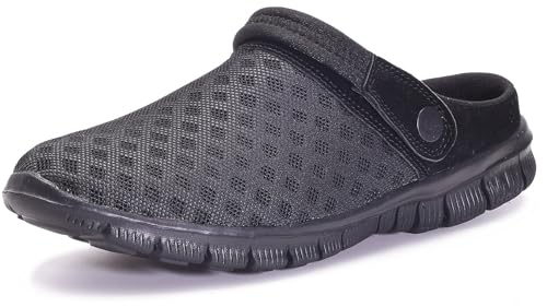 Gaatpot Zoccoli e Sabot per Uomo Donna,Pantofole da Casa Leggero Ciabatte all'aperto Antiscivolo,Nero,43 EU