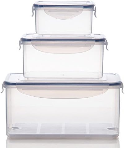 Bellaware Big Size Food Storage Containers Set of 3 - Rectangular