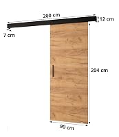 Salwador 1 Schiebetürsystem - Schiebetüren, Trennwände & Raumteiler - Innentür 90 x 204 cm mit Schiebetür Schiene & Griff - Saloontür – Ansicht 3