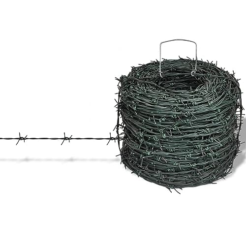 Snsowed Alambrada de púas Rollo Alambre 100 m, Valla Jardin, Malla Metalica, Vallas Metalicas, Vallas De Obra, Rejilla Metalica, Alambre De Espino - 141077