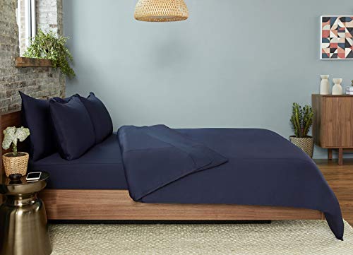 Sheex - Original Performance Sheet Set With 2 Pillowcases, Ultra-Soft Fabric Cooling And Breathes Better Than Traditional Cotton -Navy, Queen #TOP1