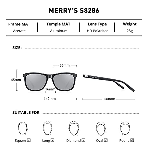 Image of MERRY'S Unisex Polarized Aluminum Sunglasses Vintage Sun Glasses For Men /Women S8286