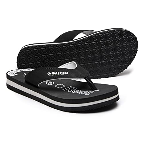 Image of Ortho + Rest 100% Comfort Extra soft Men's Black Flip-Flops-6 (M555BLACK6)