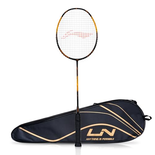 Image of Li-Ning Axforce Tiger Strung Badminton Racquet for Professional Players| 32 LBS Max Tension | Head Heavy | 7mm Flexible Shaft | Carbon Fibre Frame