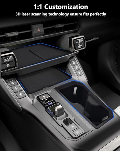 Image of 3PCS for 2026 Toyota RAV4 Interior Accessories, Console Organizer Mat, Cup Holder Insert & Wireless Charging Pad Silicone Liner, Anti-Slip Protection (Not for Limited)