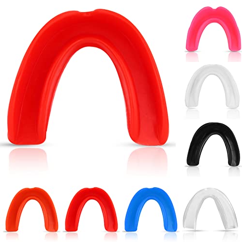 Image of Mouth Guard Gum Shield Junior Senior Contact Rugby Sports Martial Arts MMA Boxing Hockey Football Adult Kids Youth Teeth Protection Boys Girls Boil Bite Fit Professional (Junior, Red)