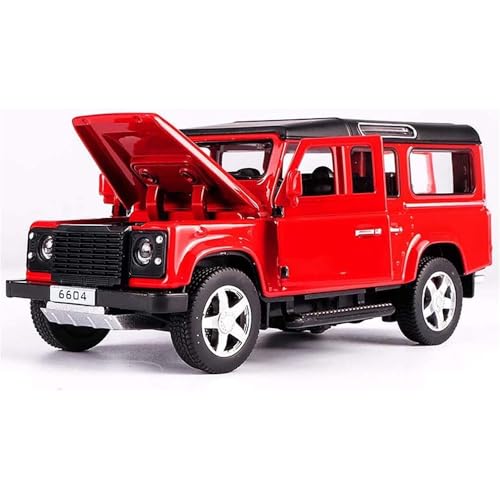 Image of 1:32 Diecast Alloy Metal Defender Pull Back Car with Openable Door Music Sound and Light Vehicle Toy Car for Kids Boys