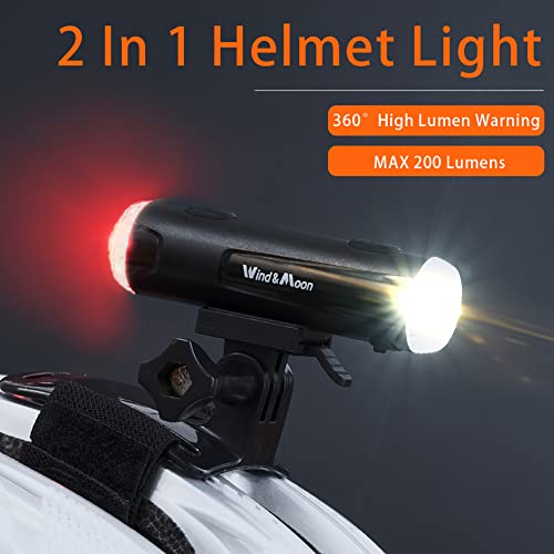 Silvotek Eclairage Casque Velo - 200 Lumens USB Rechargeable Lampes Casque Cyclisme avec Modes Fixe et Flash, Étanche 2 en 1 Avant & Arrière Eclairage pour Casque - Image 5