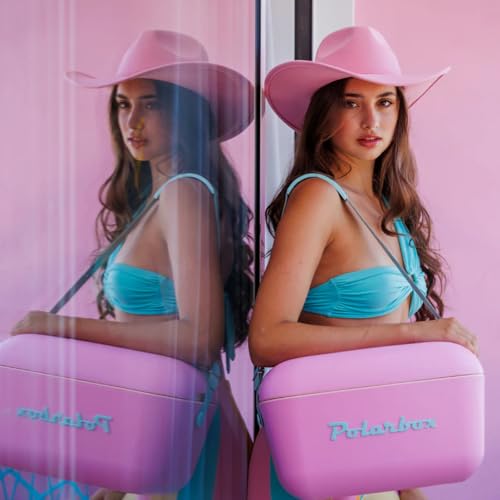 Polarbox Retro Beach Cooler Vintage Picnic Lunch Box Bag Portable Cooler Travel Camping Hiking 90s Style Ice Chest Extra Large Lightweight for Cans Beers & Seltzer Drinks 12L (Hot Pink) by Polarbox - Used condition - Image 6