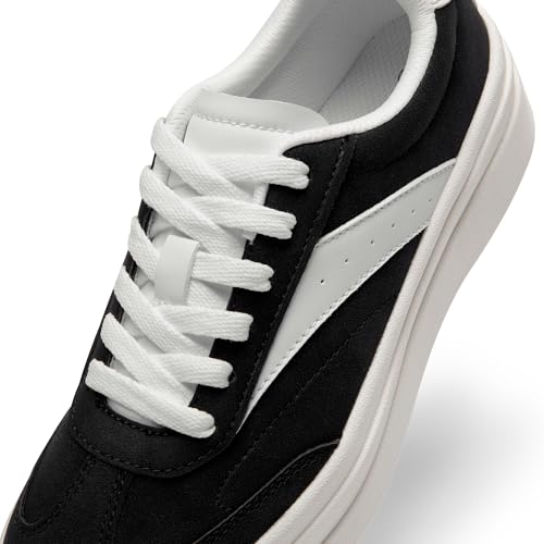 DREAM PAIRS DREAM PAIRS Women's Platform Sneakers Walking Val Tennis Lace-Up Comfortable Casual Fashion Sneakers Shoes.,Size 10,Black/White,SDFN2455W