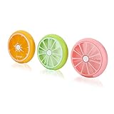 IFY Cute Fruit Style,Portable Rotating 7 Day Weekly Pill Medicine Tablet Holder Storage Case Box Dispenser, Pack of 3 (Orange/Lemon/Pomelo)