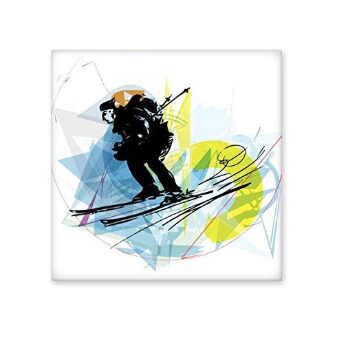 Carreau céramique ski synchronisé aquarelle DIYthinker M pour cuisine et salle de bain