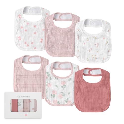 Muslin Baby Drool Bibs for Unisex Boys Girls