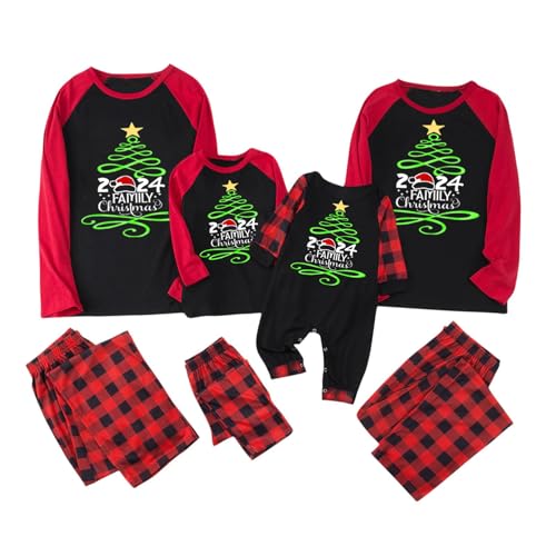 Pyjama de Noël assorti pour famille imprimé lettres dessin animé 492