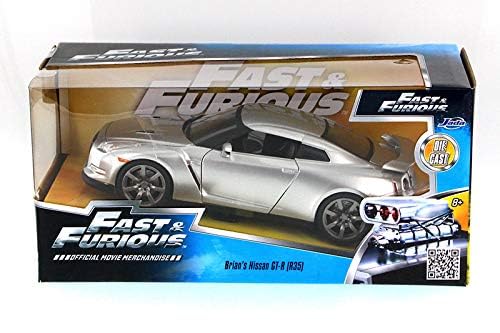 Image of jada FAST & FURI0US 7 silver brian's Nïssàn GT-R R35 car 1:24 scale diecast model