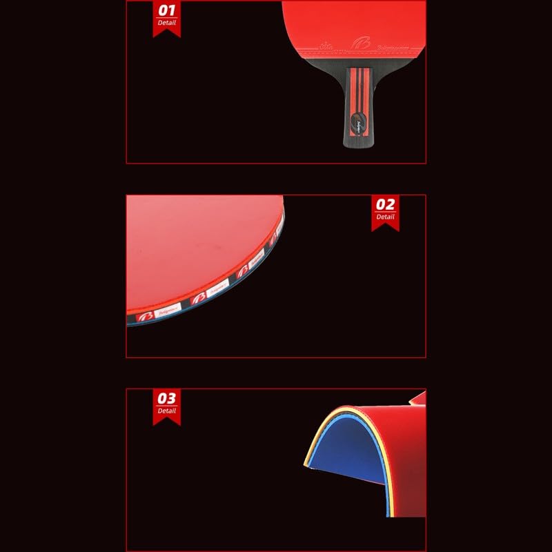 YHNNH, Racchetta da ping pong Penhold stile cinese con manico corto, mazza da ping pong professionale for principianti