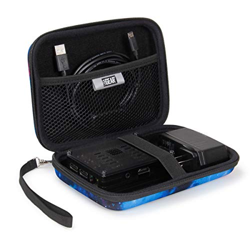 USA GEAR Mini PC Case Compatible with Raspberry Pi 3, Raspberry Pi 4, Raspberry Pi Zero, and Model B Motherboard - Water Resistant, Accessory Storage, Wrist Strap, and Security Strap - Galaxy