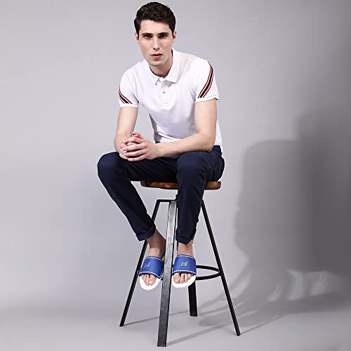 Image of CHUPPS X Mi Official Sliders White & Gold Drift Orthopedic Slippers | Soft Footpharma Footbed | Breathable Ventilation Holes | Lightweight Flip Flops | Anti-Skid Chappals for Everyday For Mens