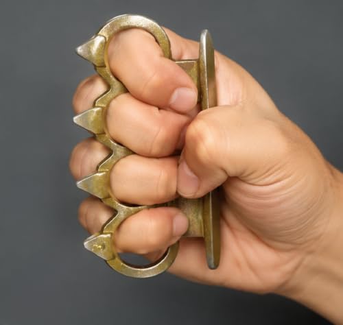 Image of Premium Self Defence Four Finger Grip Golden Ring | Heavy Duty Metal Tactical Protection Ring for Men & Women | Personal Safety Accessory | Outdoor Security & Emergency Defense Tool Pack of 1