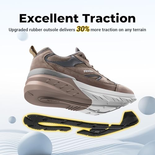 Image of FitVille Wide Walking Shoes for Men Extra Wide Width Sneakers with Arch Support for Flat Feet Heel Pain Relief Plantar Fasciitis - Rebound NEO V1