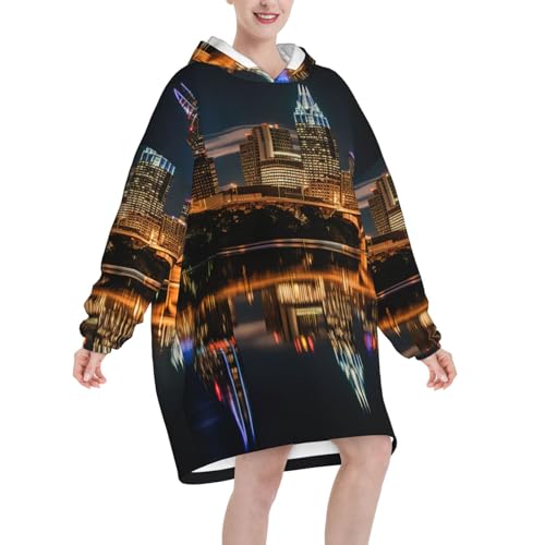 Couverture à capuche EdWal Austin Texas3 en flanelle de luxe