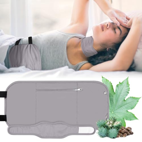 Image of Reusable Castor Oil Pack Wrap for Stomach Less Mess, Elastic Strap Cotton Machine Washable Anti Oil Leak 2pcs, Wistful Mauve